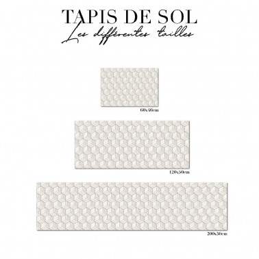 tapis de sol salle de bain - art déco beige