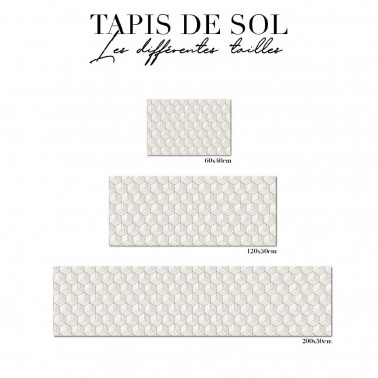 tapis de sol salle de bain - art déco beige