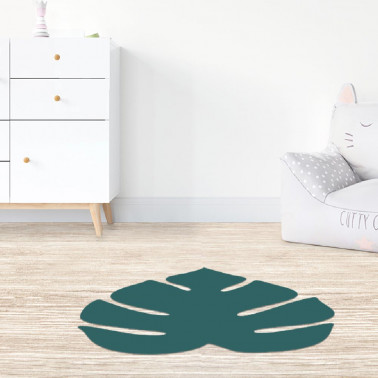 tapis de sol chambre enfant - feuille verte