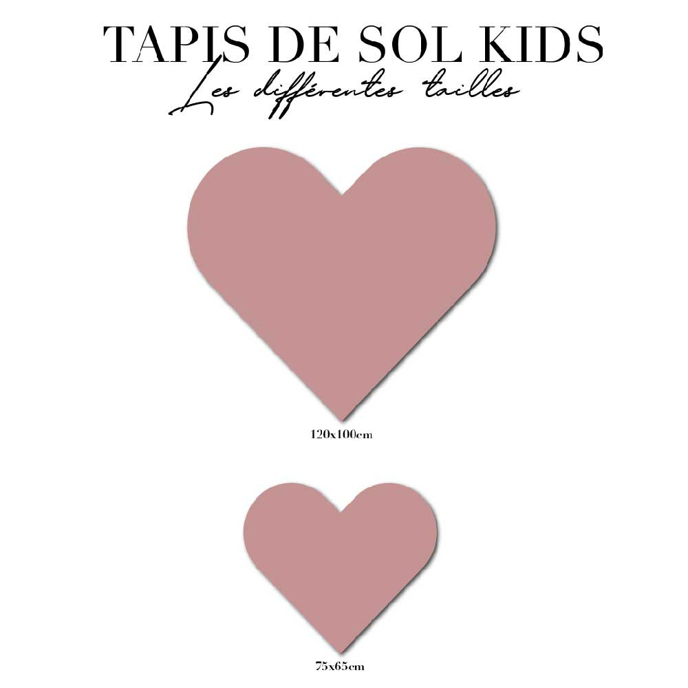 tapis de sol chambre enfant - coeur rose