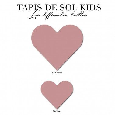 tapis de sol chambre enfant - coeur rose