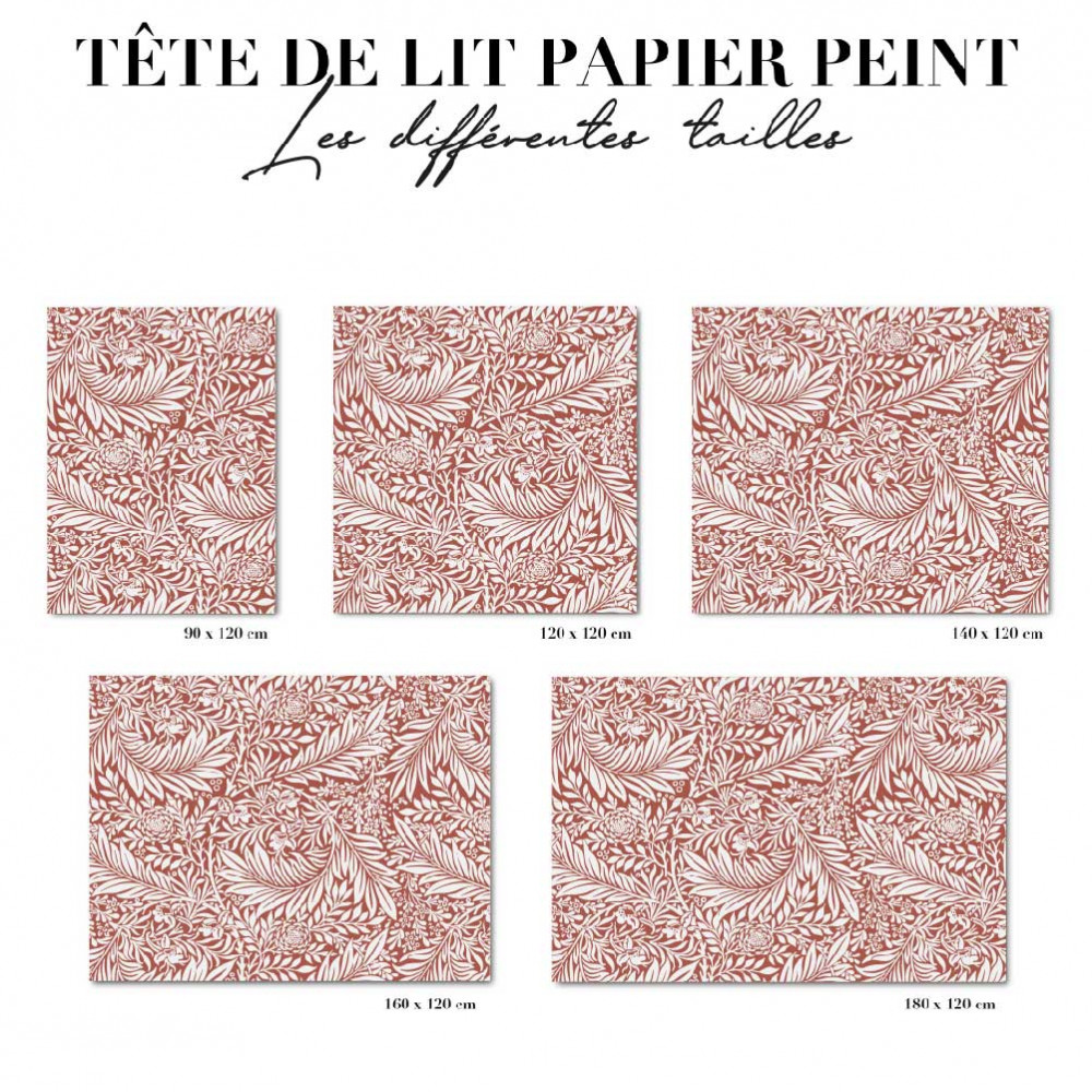 Tête de lit - Floral rouille