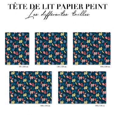 Tête de lit - Floral rose et jaune