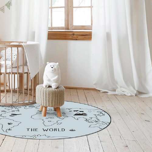 Tapis de chambre Lino Kids Mappemonde Beige Paul