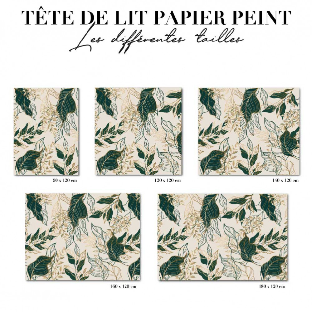 Tête de lit - Floral beige