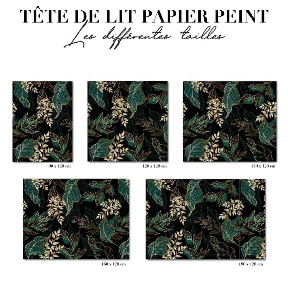 Tête de lit - Floral noir