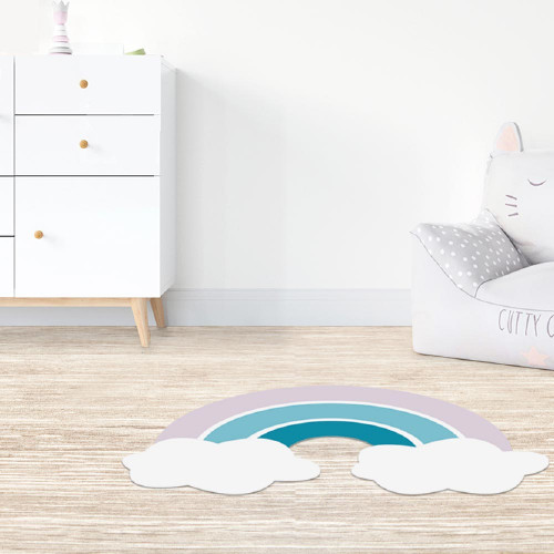 Tapis de sol chambre enfant - arc en ciel violet