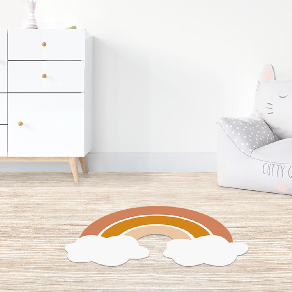 Tapis de sol chambre enfant - arc en ciel orange