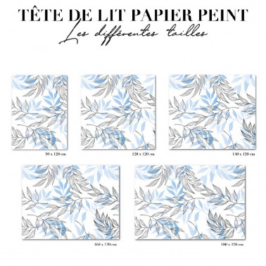 Tête de lit - Floral bleu