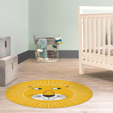 Tapis de sol chambre enfant - lion jaune