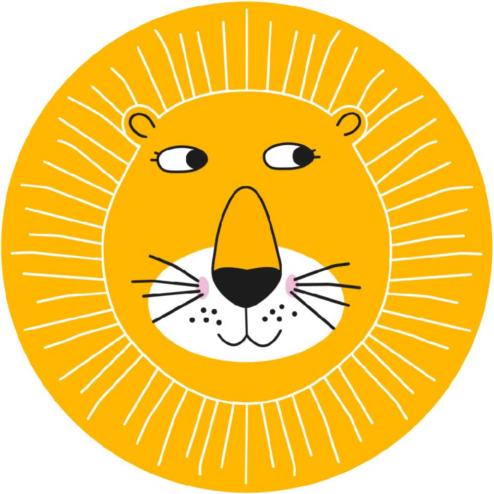 Tapis de sol chambre enfant - lion jaune