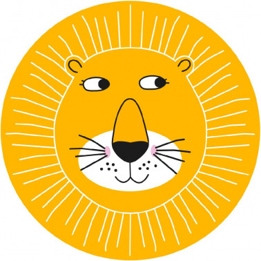 Tapis de sol chambre enfant - lion jaune