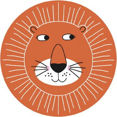 Tapis de sol chambre enfant - lion orange