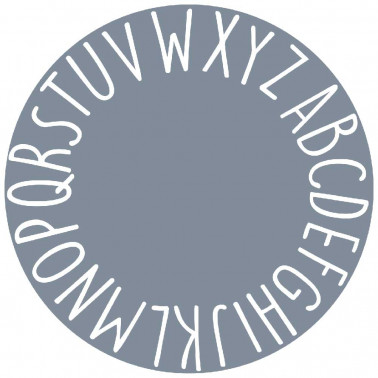 Tapis de sol chambre enfant - alphabet gris