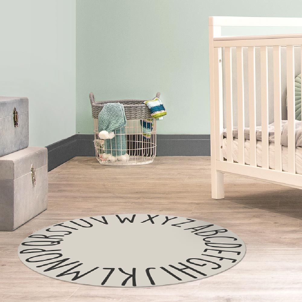 Tapis de sol chambre enfant - alphabet beige