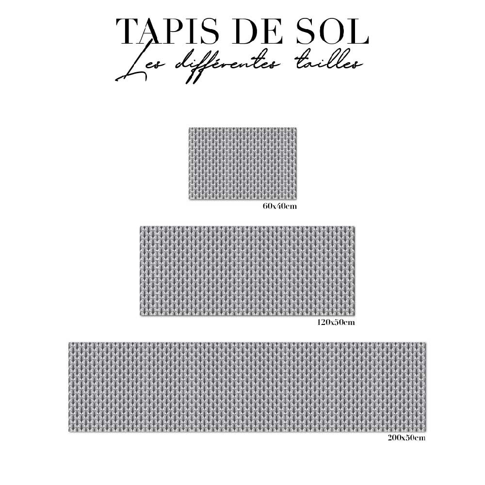 tapis de sol salle de bain - art déco gris