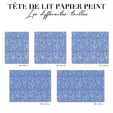 Tête de lit - floral bleu