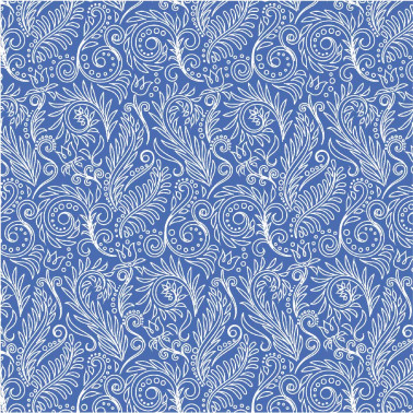 Tête de lit - floral bleu