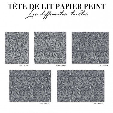 Tête de lit - floral gris