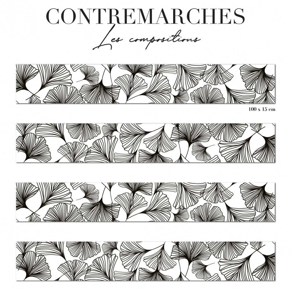 contremarches uniformes - floral noir