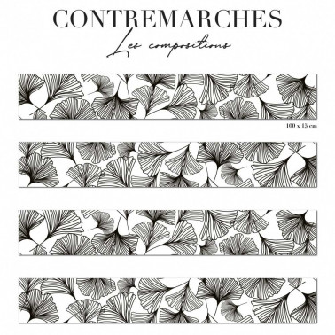 contremarches uniformes - floral noir