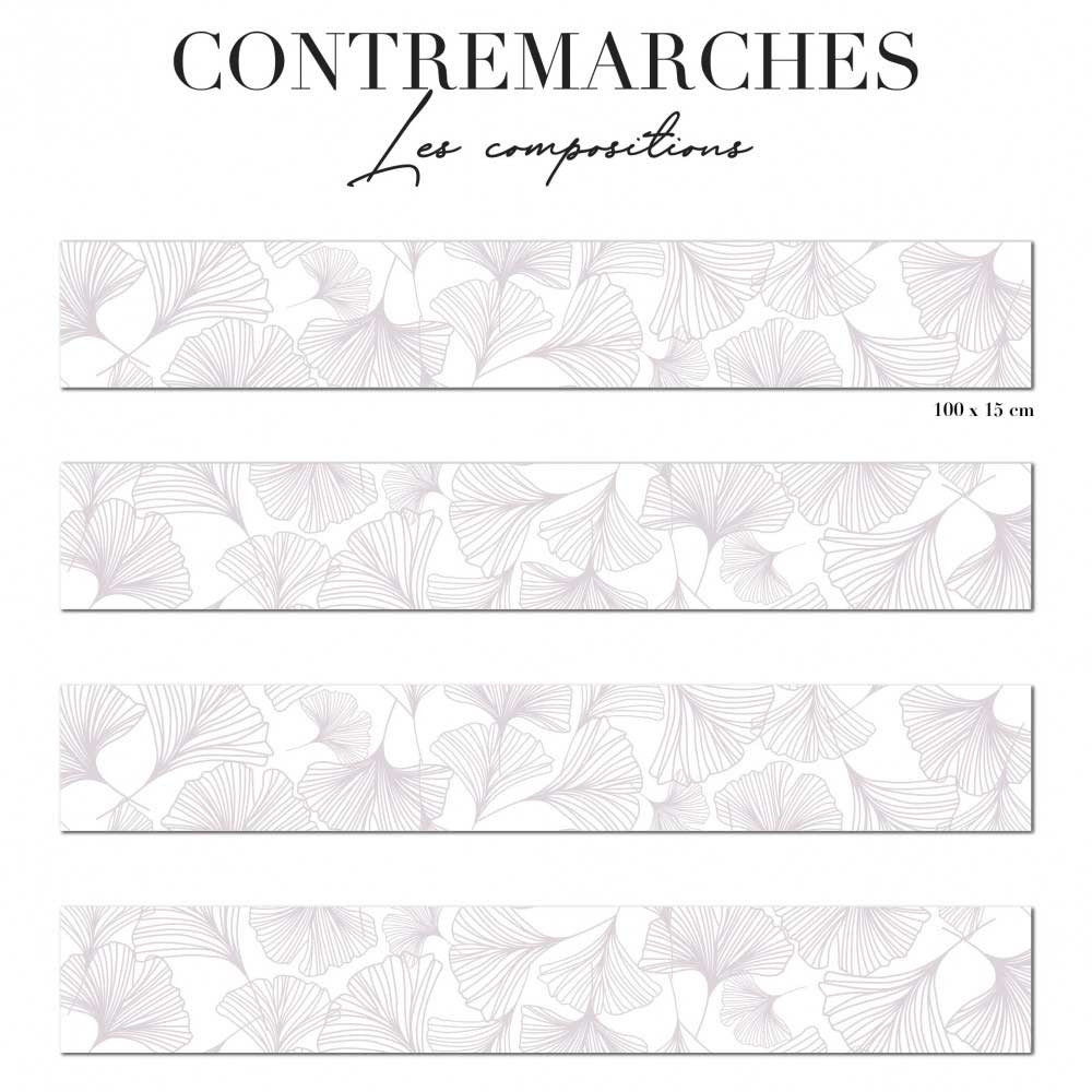 contremarches uniformes - floral rose