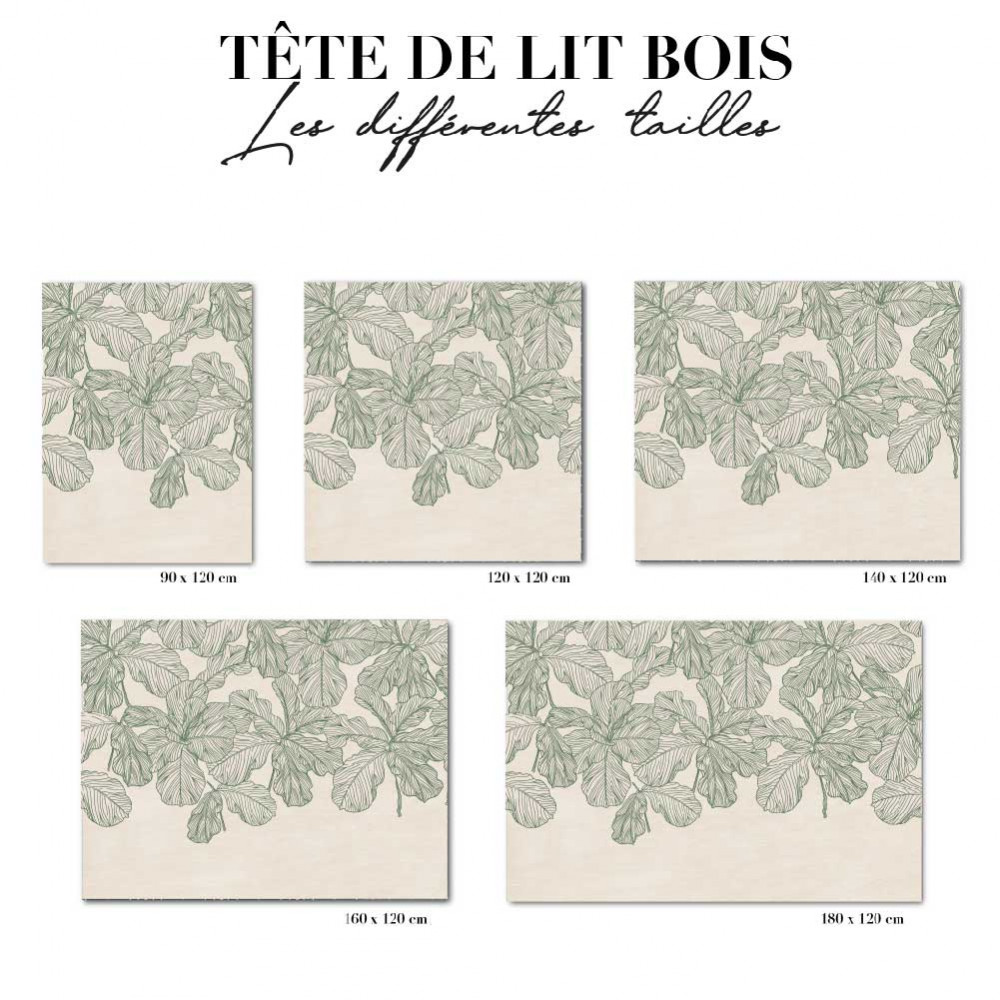 Tête de lit - floral vert