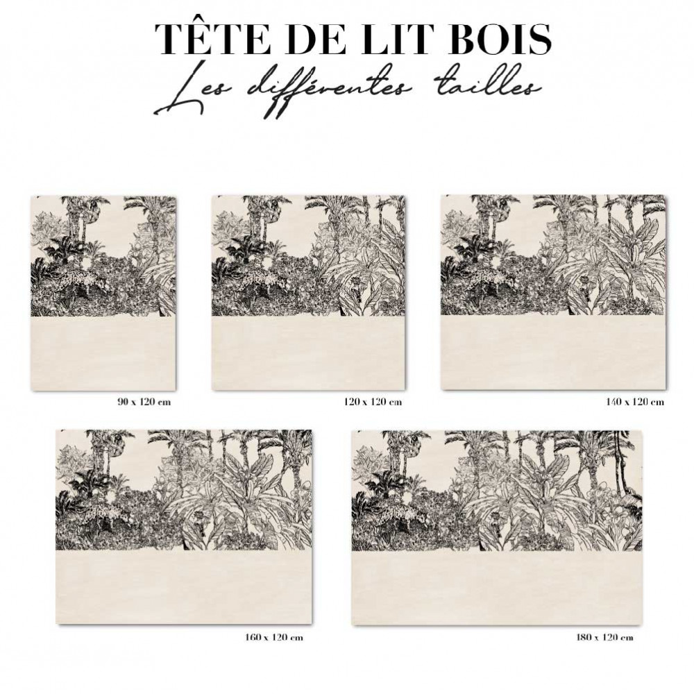 Tête de lit - floral noir