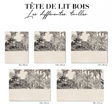 Tête de lit - floral noir