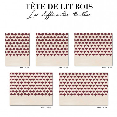 Tête de lit - art déco rouge bordeaux