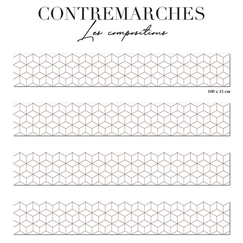 contremarches uniformes - graphique rouge