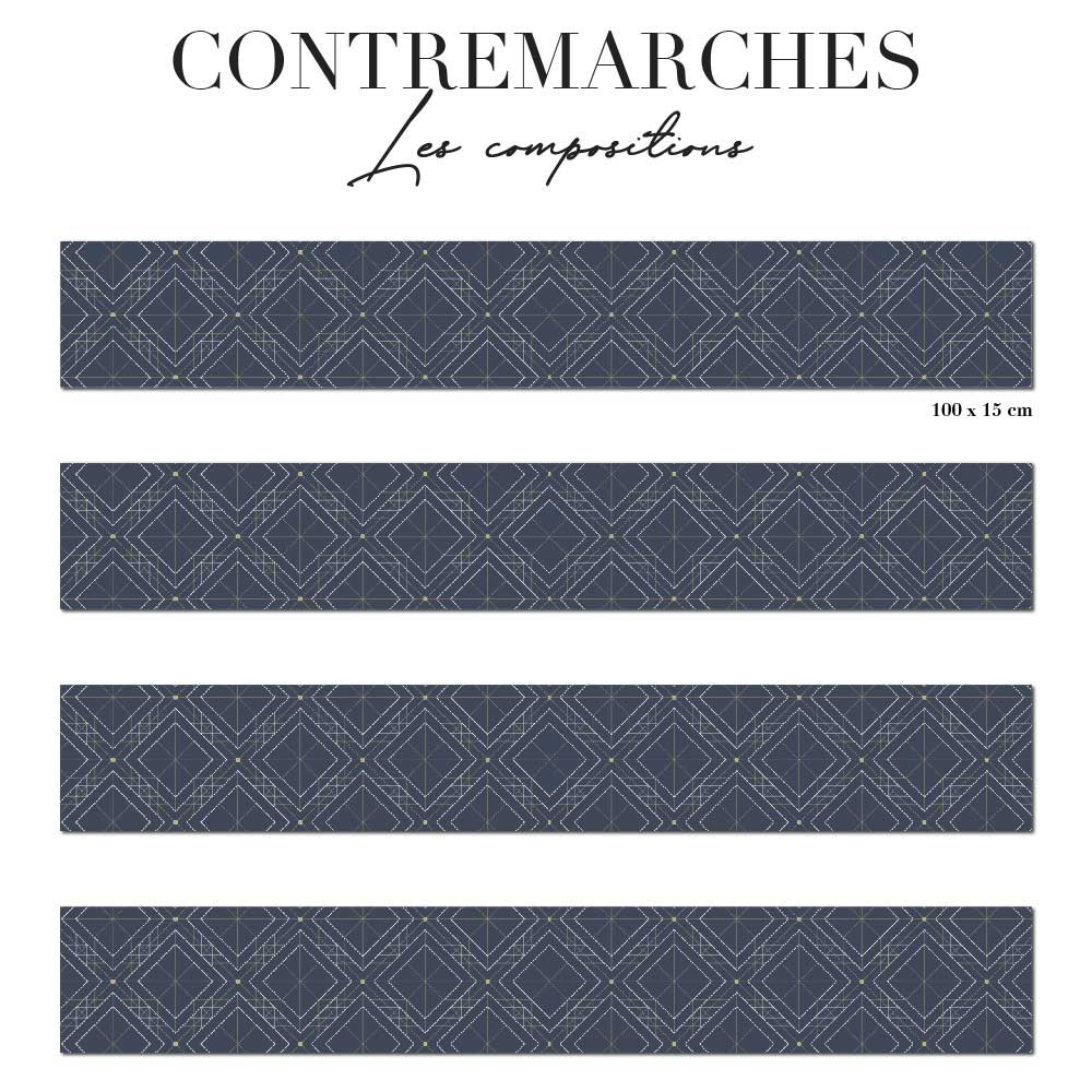 Contremarche uniforme - art déco bleu