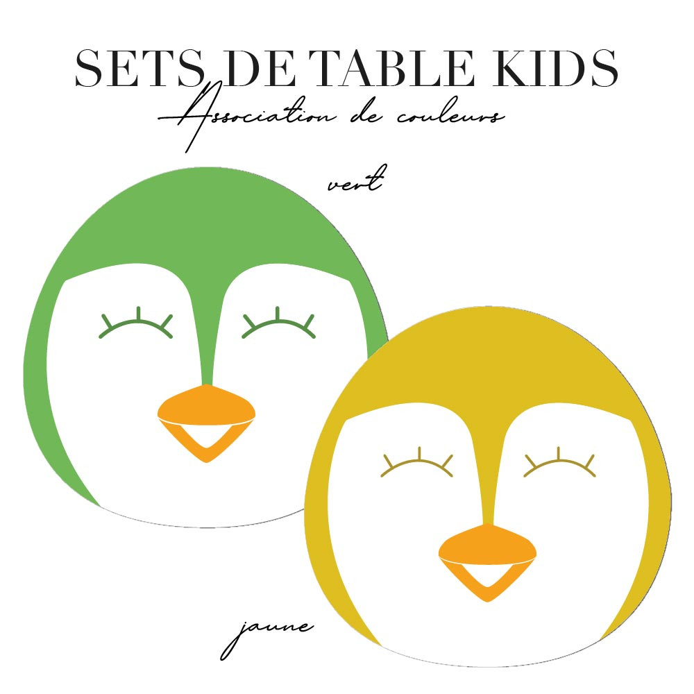 Set de table enfant - Vert et jaune