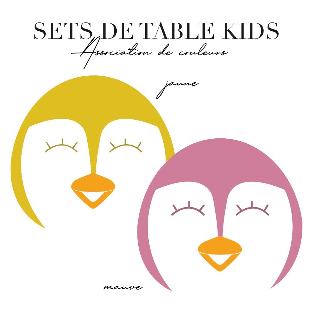 Set de table enfant - Rose et jaune