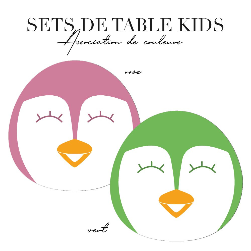 Set de table enfant - Vert et rose