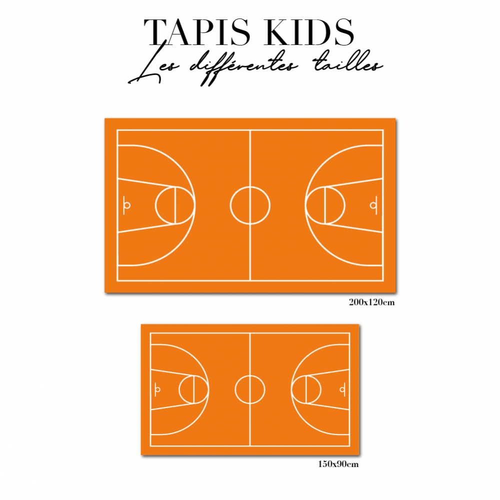 tapis de sol chambre enfant - terrain basketball