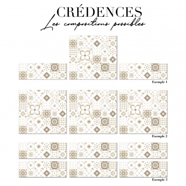 Crédence de cuisine adhésive - carreaux ciment beige