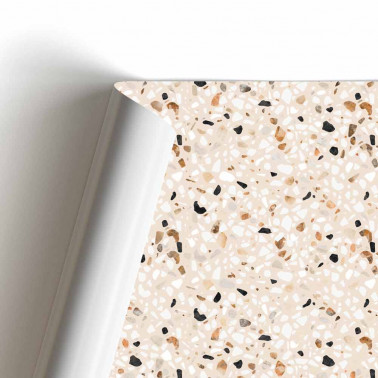 Crédence de cuisine adhésive - terrazzo beige & noir