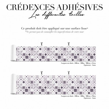 Crédence de cuisine adhésive - carreaux ciment violet