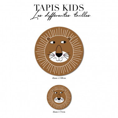 tapis de sol chambre enfant - lion marron