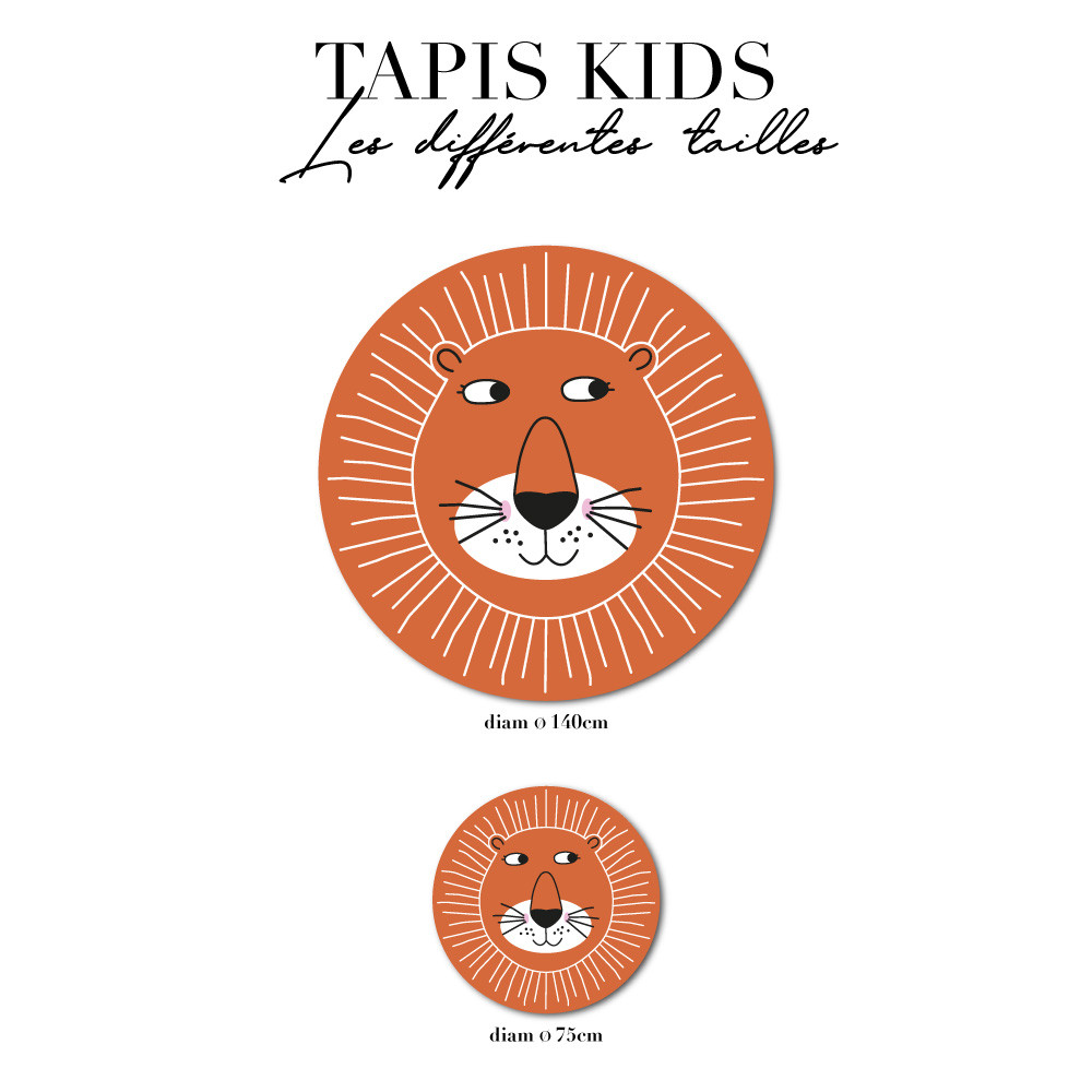 tapis de sol chambre enfant - lion orange