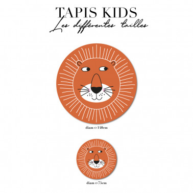 tapis de sol chambre enfant - lion orange