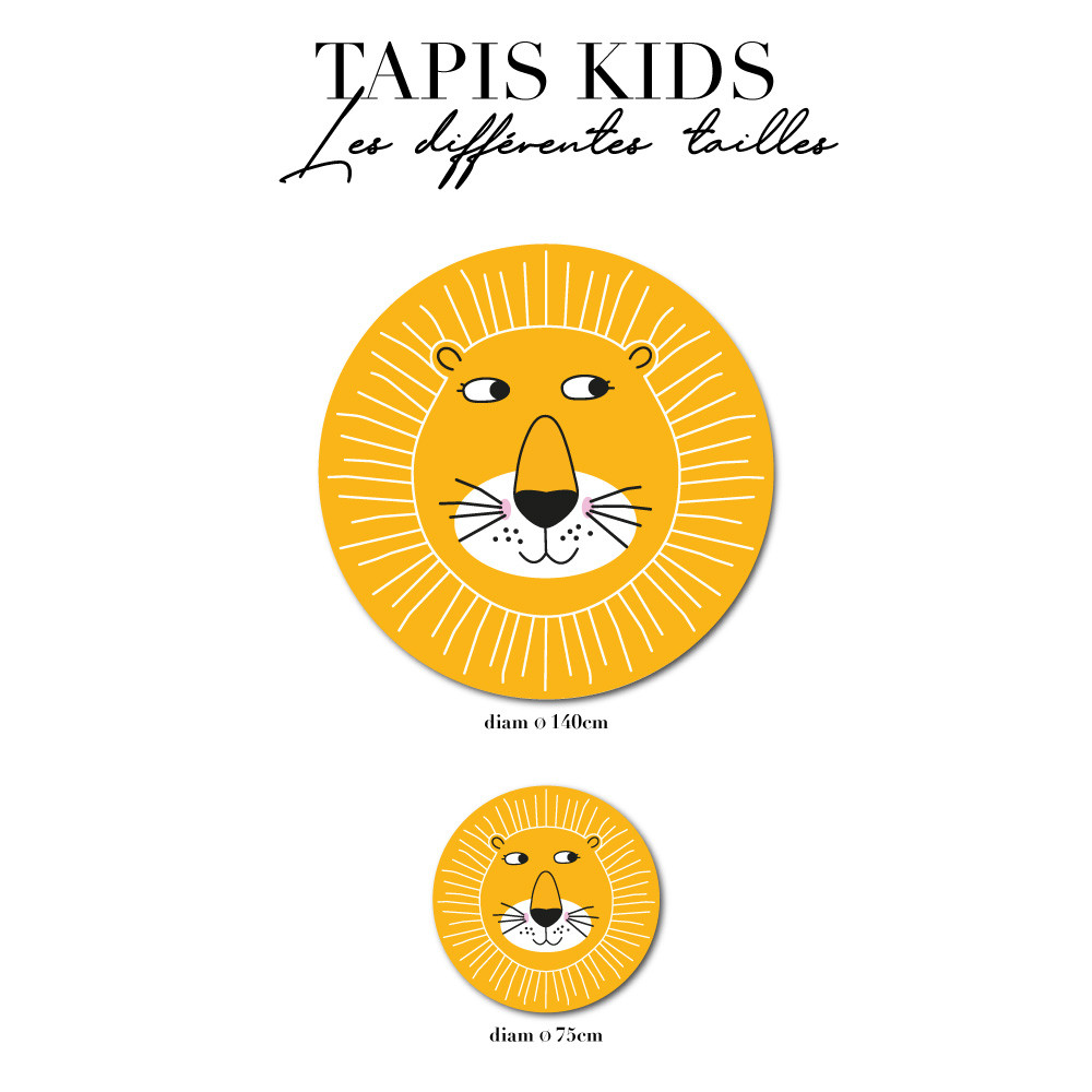 tapis de sol chambre enfant - lion jaune