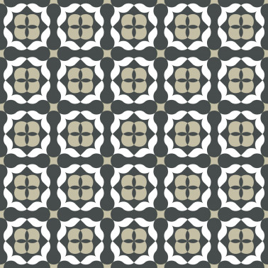 Crédence de cuisine aluminium - carreaux de ciment Beige et Gris