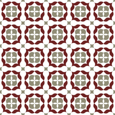 Crédence de cuisine aluminium - carreaux de ciment Rouge et Beige