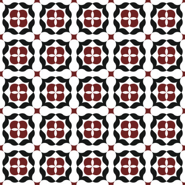 Crédence de cuisine aluminium - carreaux de ciment Rouge et Noir