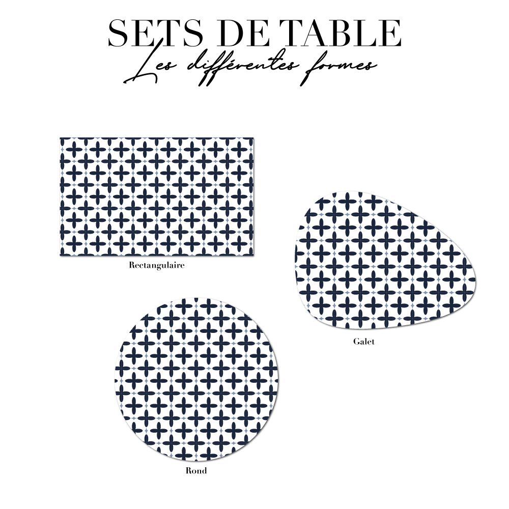 Set de table - Carreaux de Ciment Bleu
