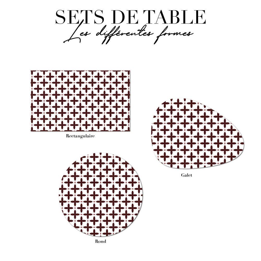 Set de table - Carreaux de Ciment Rouge