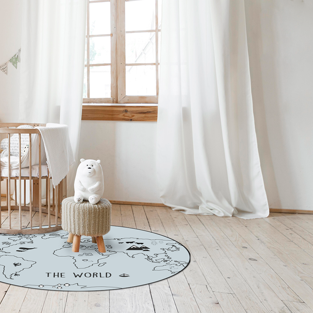 Tapis carte du monde bleue - Tapis pour enfant Maison Danaé